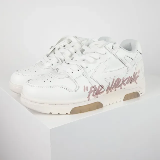 Off-White For Walking White Pink Script Lifestyle Sneakers 2