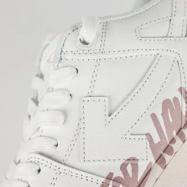 Off-White For Walking White Pink Script Lifestyle Sneakers 6