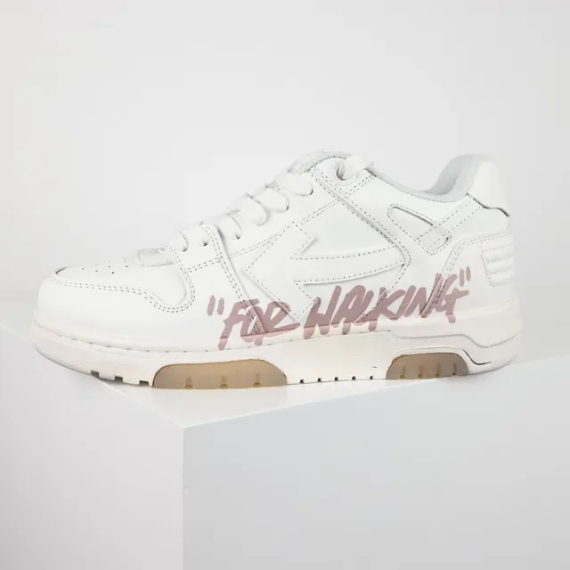 Off-White For Walking White Pink Script Lifestyle Sneakers 9