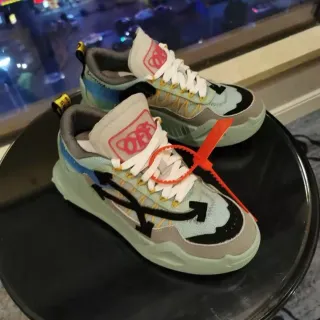 Off-White সবুজ বেইজ চংকি সোল ইন্ডাস্ট্রিয়াল জিপ-টাই লाइফস্টাইল স্নিকার