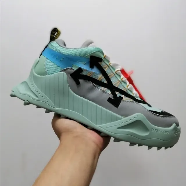 Off-White Verde Bege Sola Chunky Fecho Zip-Tie Industrial Tênis Lifestyle 4