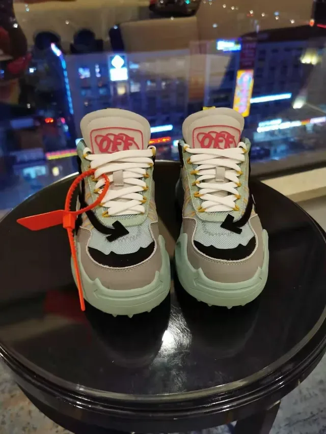 Off-White Verde Bege Sola Chunky Fecho Zip-Tie Industrial Tênis Lifestyle 5