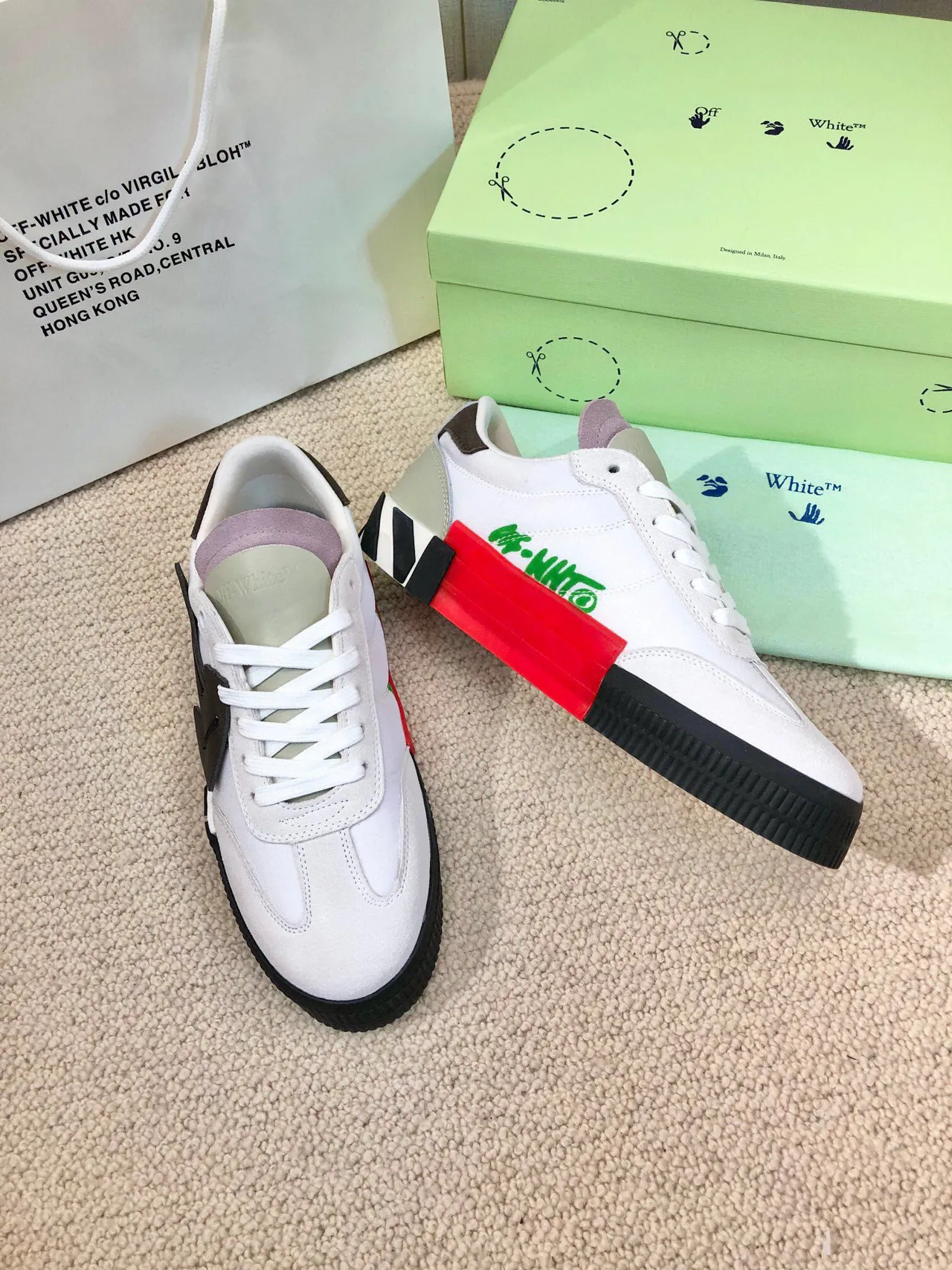 Off-White Industrial Runner Zapatillas Lifestyle Blancos Negros Lavanda 5