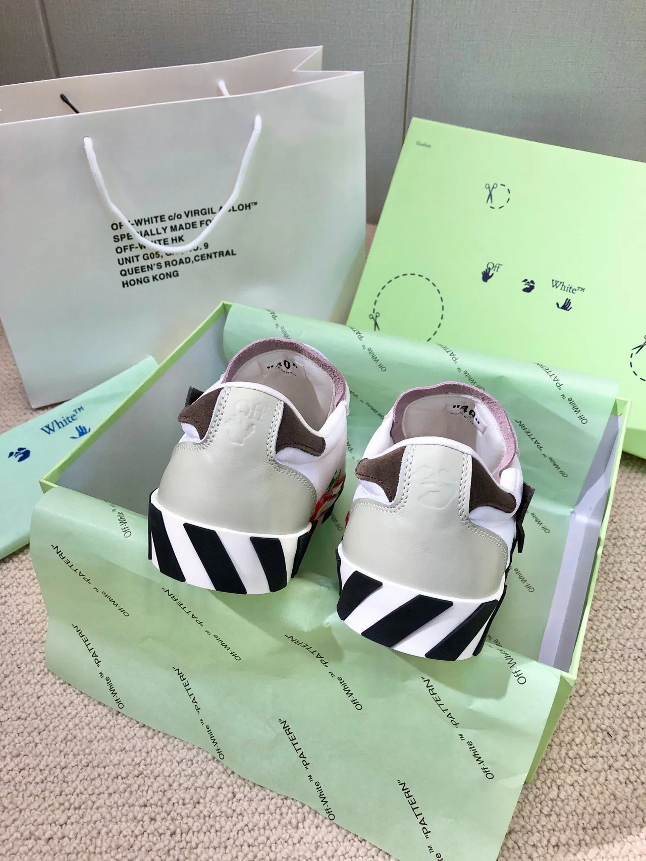 Off-White Industrial Runner Zapatillas Lifestyle Blancos Negros Lavanda 7
