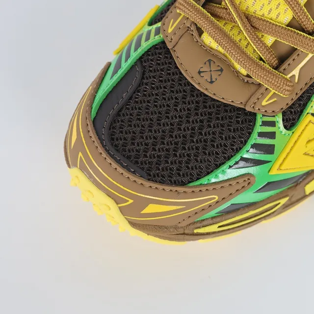 Off-White Multicolor Sola Esculpida Sobreposições de Materiais Sintéticos Camadas Tênis Chunky 5