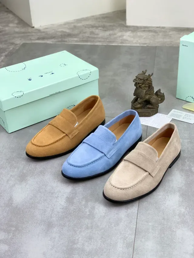 Off-White Mocasins Penny de Camurça Mostarda 2
