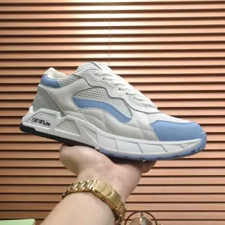 Off-White أسلوب الجري أحذية رياضية سميكة بيضاء وأزرق فاتح