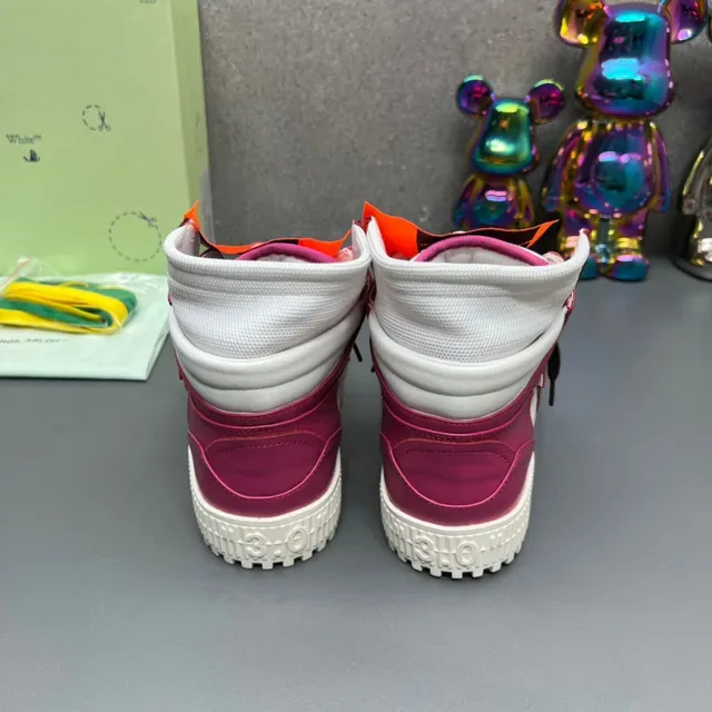 Off-White The Ten Magenta and White Industrial Detail Lifestyle Sneakers 3