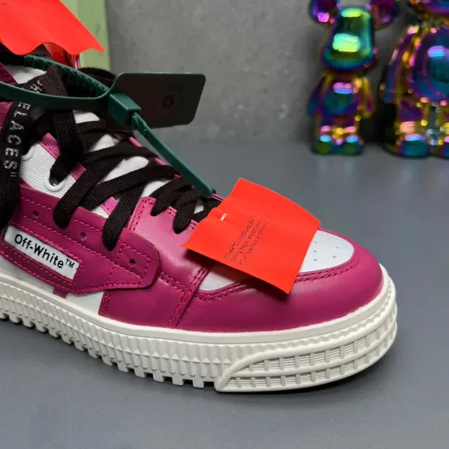 Off-White The Ten Magenta and White Industrial Detail Lifestyle Sneakers 6