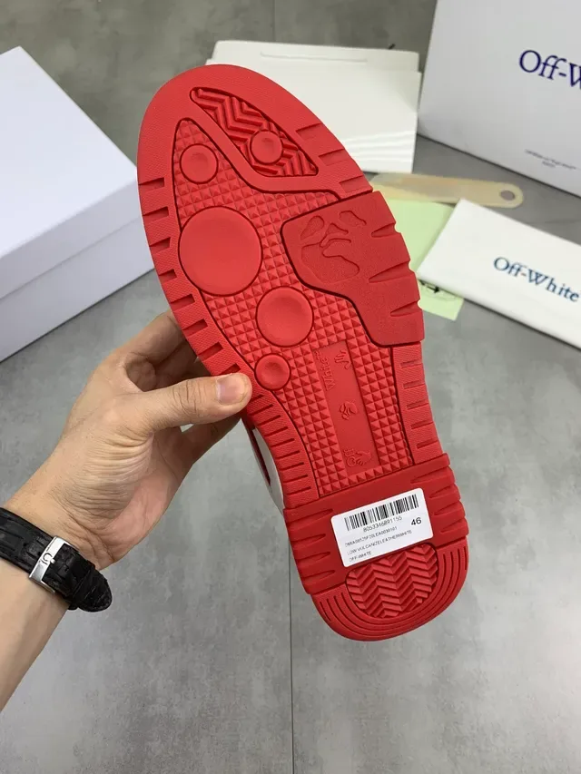 Off-White The Ten أبيض وأحمر حذاء أسلوب حياة غير مصمم 2