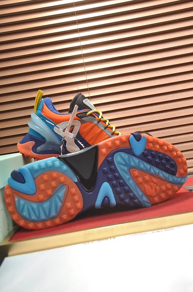 Off-White x Nike Air Zoom Terra Kiger 5 Orange Bleu Jaune Chaussures Lifestyle 4