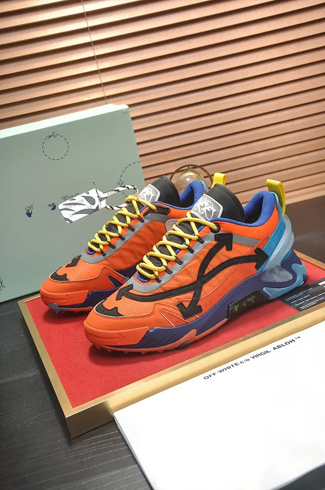 Off-White x Nike Air Zoom Terra Kiger 5 Orange Bleu Jaune Chaussures Lifestyle 7