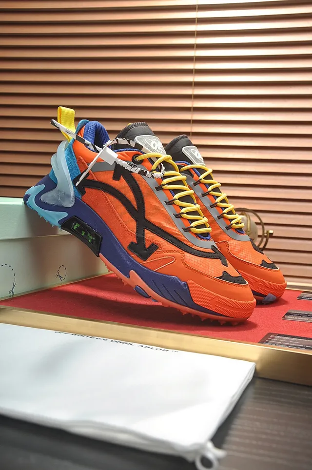 Off-White x Nike Air Zoom Terra Kiger 5 Orange Bleu Jaune Chaussures Lifestyle 8