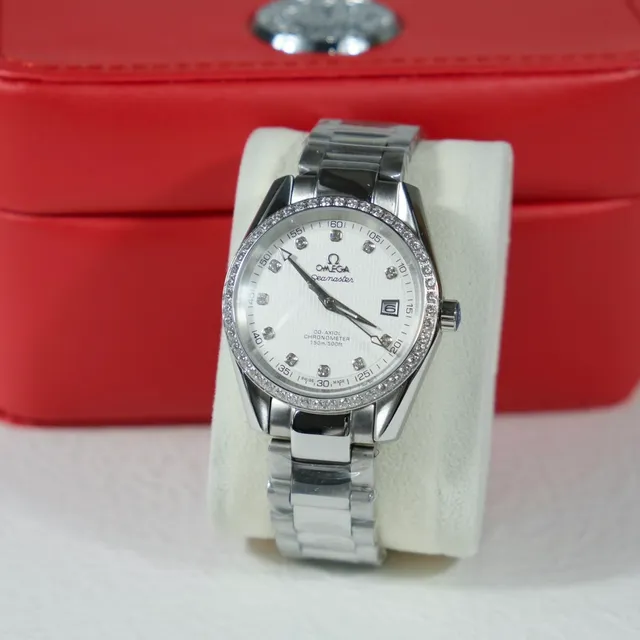 Omega Seamaster Bisel Diamant Boîtier Acier Montre Mécanique 5