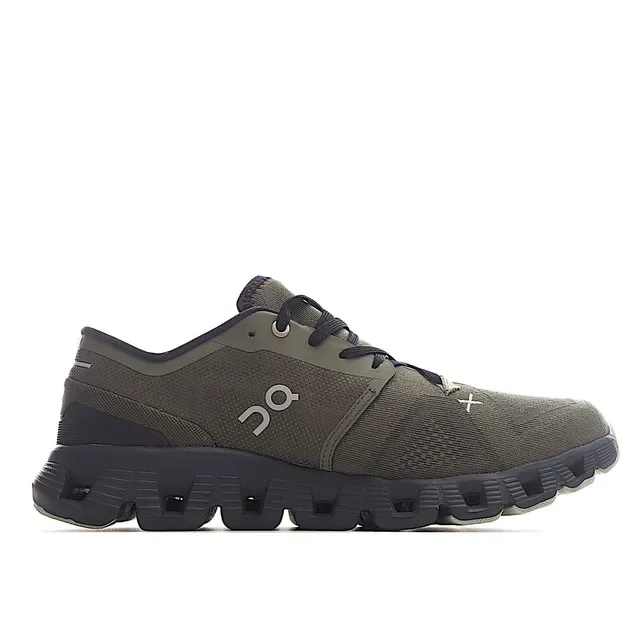 On Army Green Black Engineered Mesh Upper Open Hexagonal CloudTec Pods Sneakers 8
