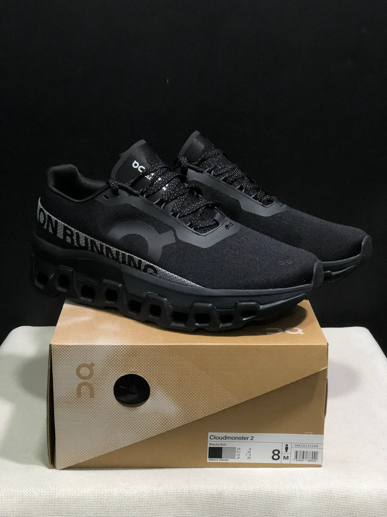 On Cloudmonster Black Running Shoes 6