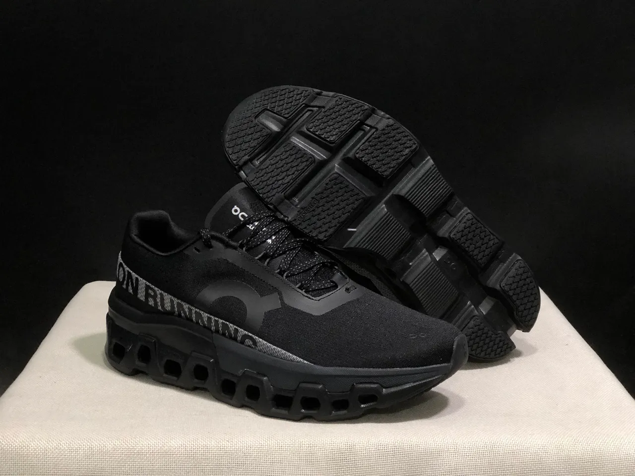 On Cloudmonster Black Running Shoes 10