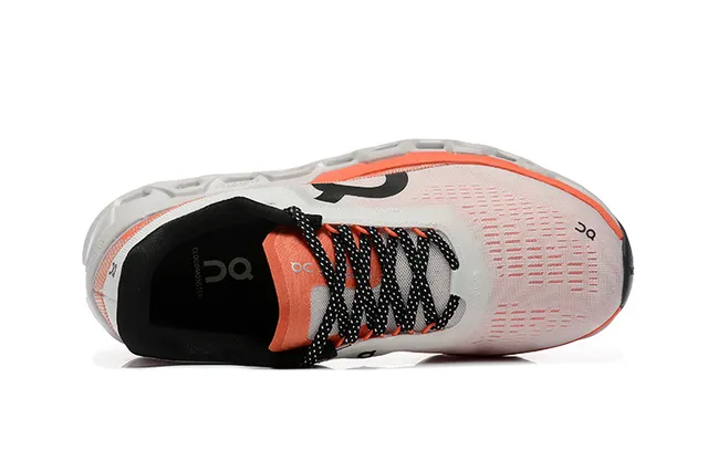 On Cloudmonster Gris Naranja Parte superior de malla ingenierizada Hexagonal CloudTec Pod Midsole Zapatillas de correr 3