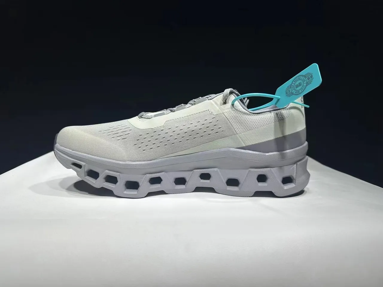 On Cloudmonster Light Gray Running Shoes 3