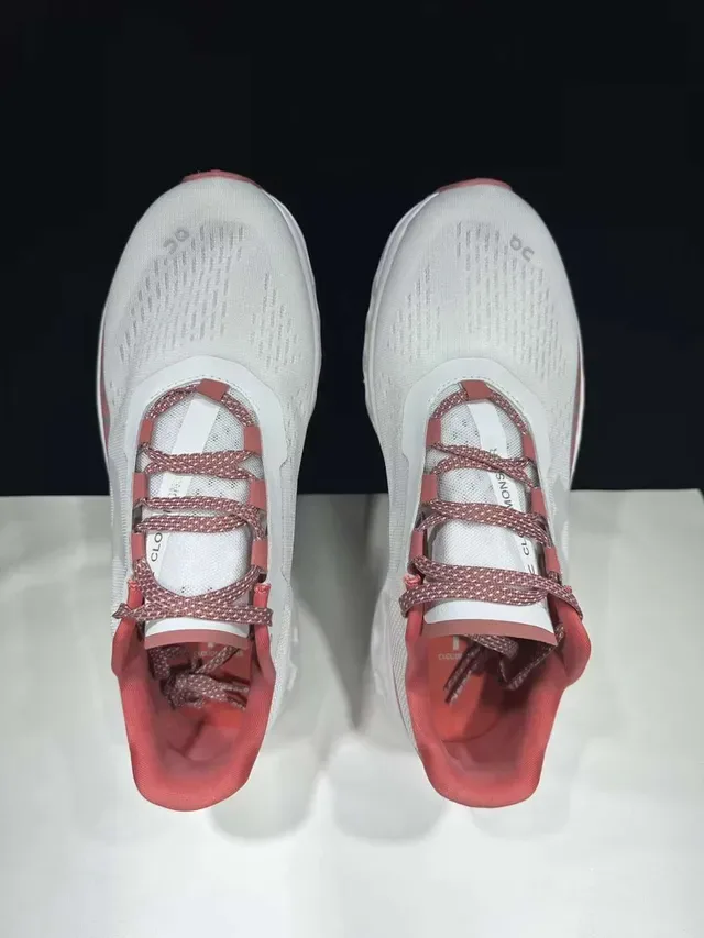 On Cloudmonster White Pink Running Shoes 6