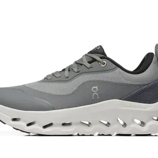 On Gris Negro Malla Superior Esculpida Podded Suela Media Zapatos de Correr