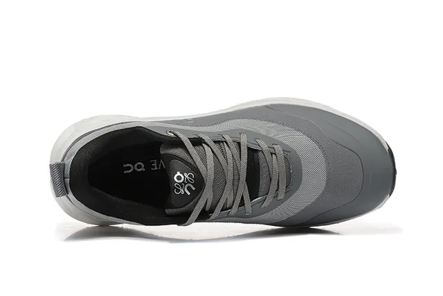 On Gray Black Mesh Upper Sculpted Podded Midsole Running Shoes 4