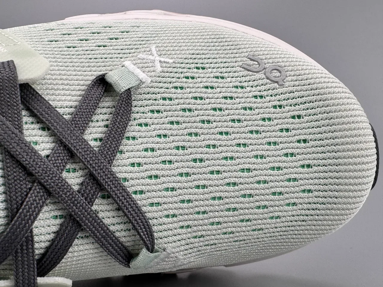 On Green White Engineered Knit Upper Segmented CloudTec Midsole Sneakers 4