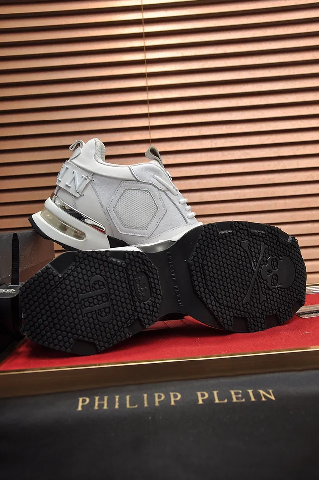 Philipp Plein Active White Black Sole Hexagonal Logo Panels Chunky Sneakers 4
