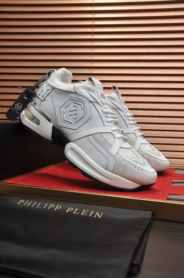 Philipp Plein Active White Black Sole Hexagonal Logo Panels Chunky Sneakers 8