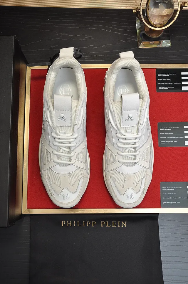 Philipp Plein Active White Black Sole Hexagonal Logo Panels Chunky Sneakers 9