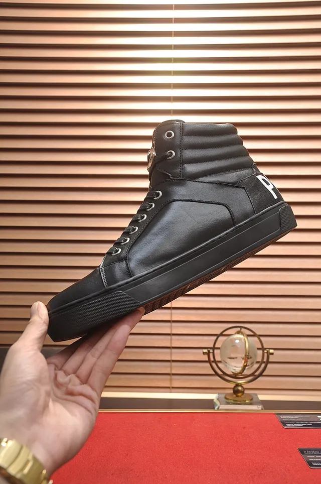 Philipp Plein Black Silver High-Top Studded Chunky Sneakers 7