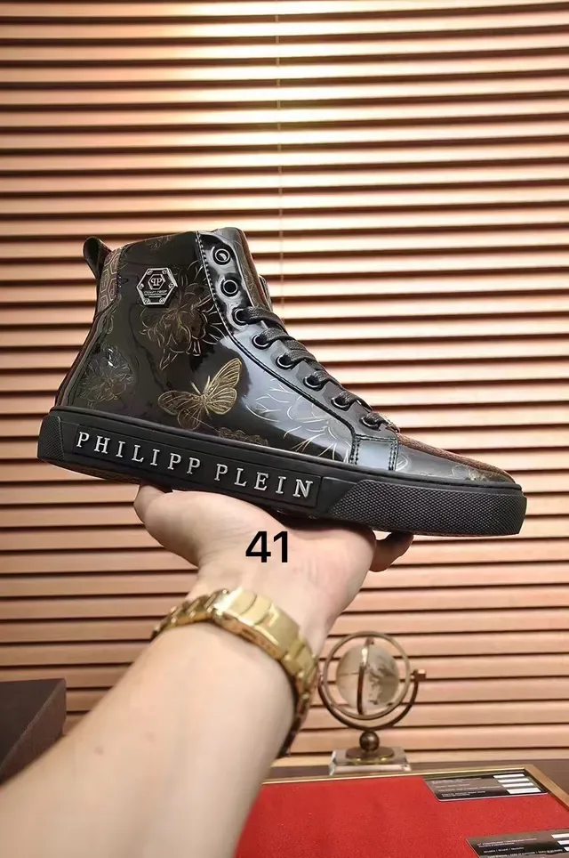 Philipp Plein Sneakers Lifestyle Hautes en Cuir de Serpent Noir 3