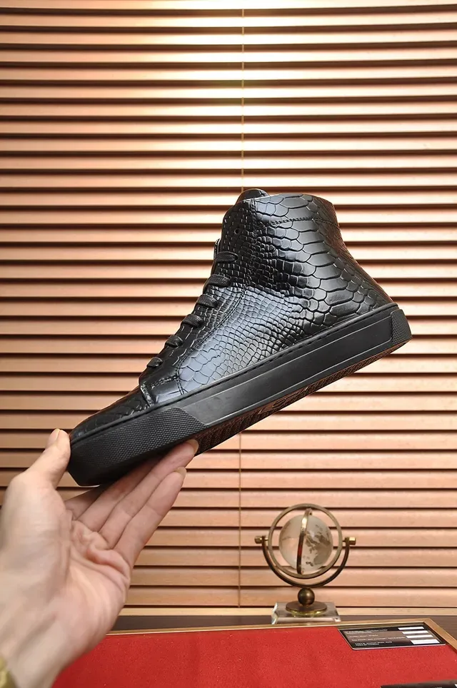 Philipp Plein Sneakers Lifestyle Hautes en Cuir de Serpent Noir 8