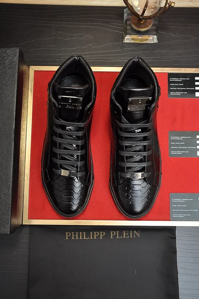 Philipp Plein Sneakers Lifestyle Hautes en Cuir de Serpent Noir 10