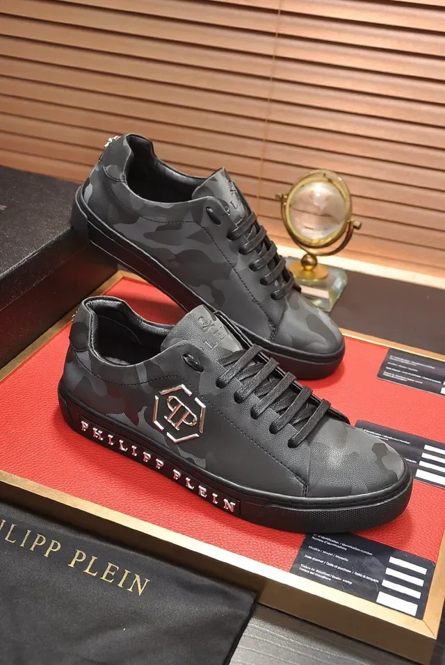 Philipp Plein Chaussures Lifestyle en Cuir Imprimé Camouflage 4