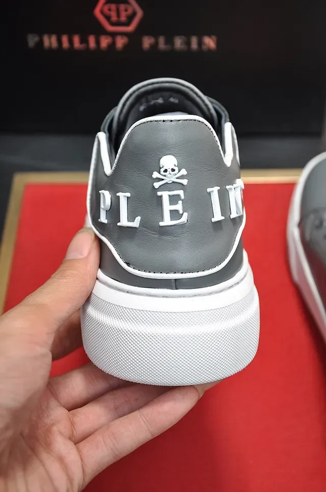 Philipp Plein حذاء رياضي جلدي رمادي منصة أسلوب حياة 2