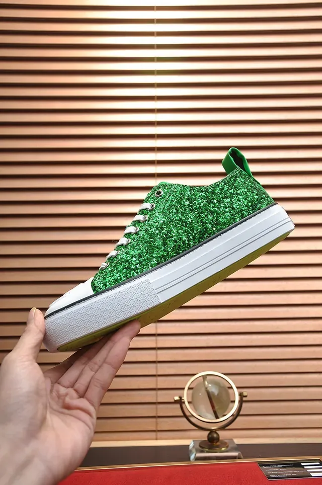 Philipp Plein Mega Star Green Glitter White Sole Lifestyle Sneakers 6