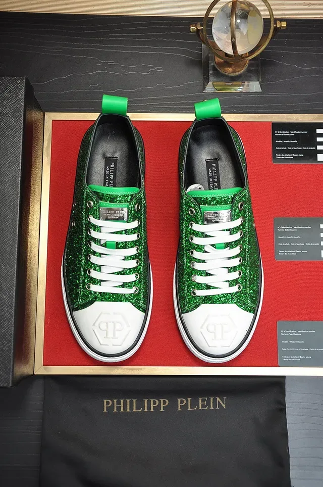 Philipp Plein Mega Star Green Glitter White Sole Lifestyle Sneakers 9