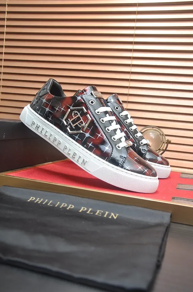 Philipp Plein Star-Grid Print Glossy Black Lifestyle Sneakers 2