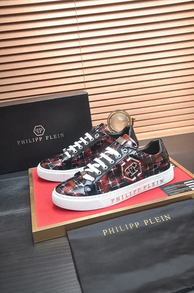 Philipp Plein Star-Grid Print Glossy Black Lifestyle Sneakers 3