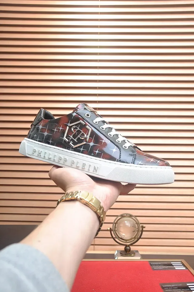 Philipp Plein Star-Grid Print Glossy Black Lifestyle Sneakers 4