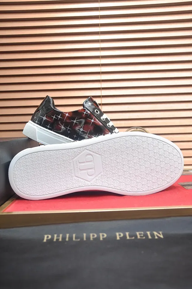 Philipp Plein Star-Grid Print Glossy Black Lifestyle Sneakers 7