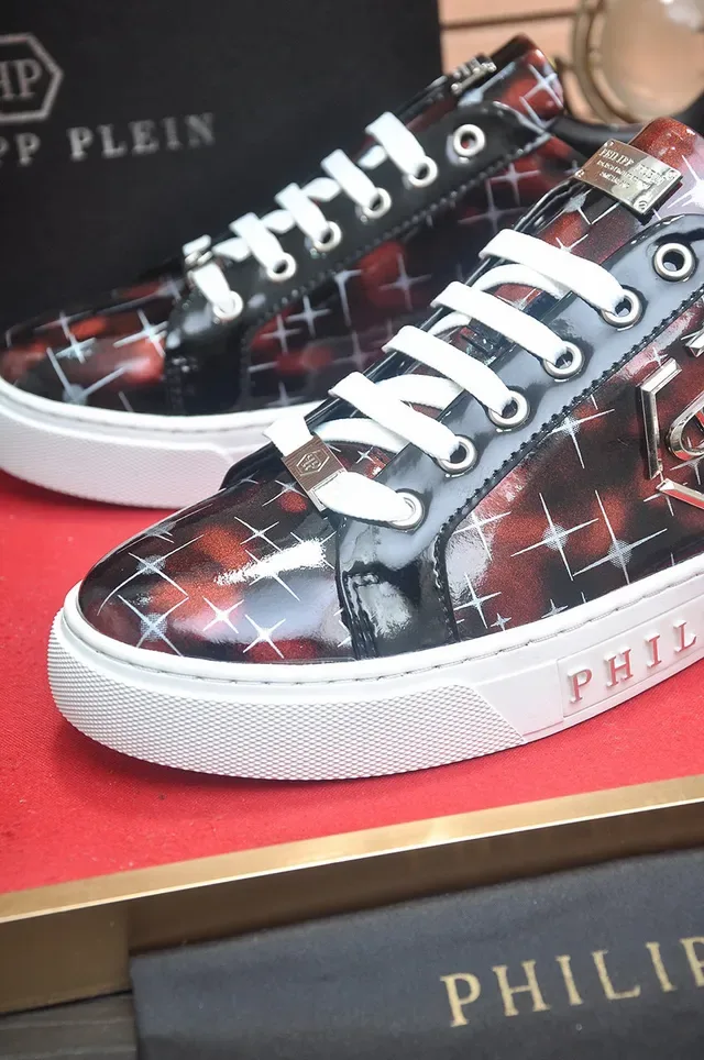 Philipp Plein Star-Grid Print Glossy Black Lifestyle Sneakers 8