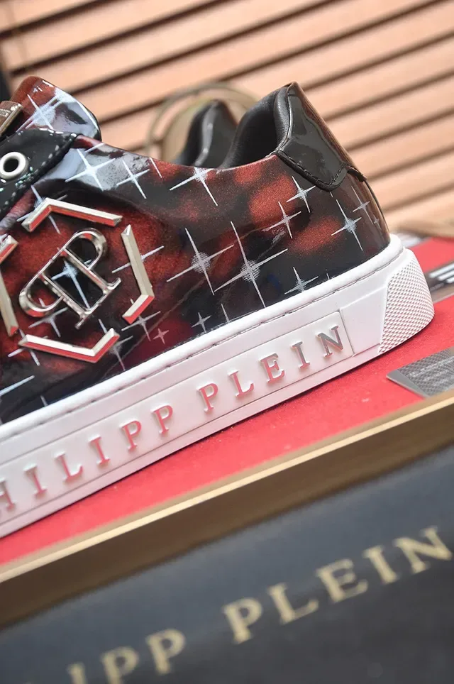 Philipp Plein Star-Grid Print Glossy Black Lifestyle Sneakers 9