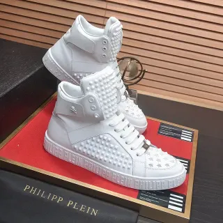 Philipp Plein Studded High-Top White Lifestyle Sneakers