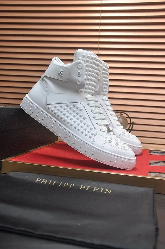 Sneakers Lifestyle Philipp Plein Studded Hautes Blanches 4