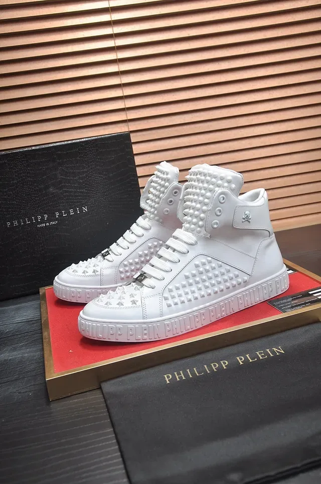 Sneakers Lifestyle Philipp Plein Studded Hautes Blanches 5
