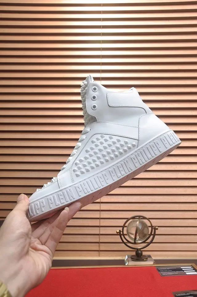 Sneakers Lifestyle Philipp Plein Studded Hautes Blanches 6
