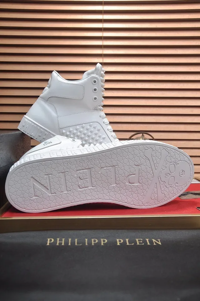 Sneakers Lifestyle Philipp Plein Studded Hautes Blanches 7