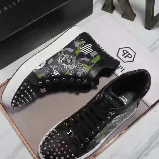 Philipp Plein Studded Toe Camo High-Top Lifestyle Sneakers